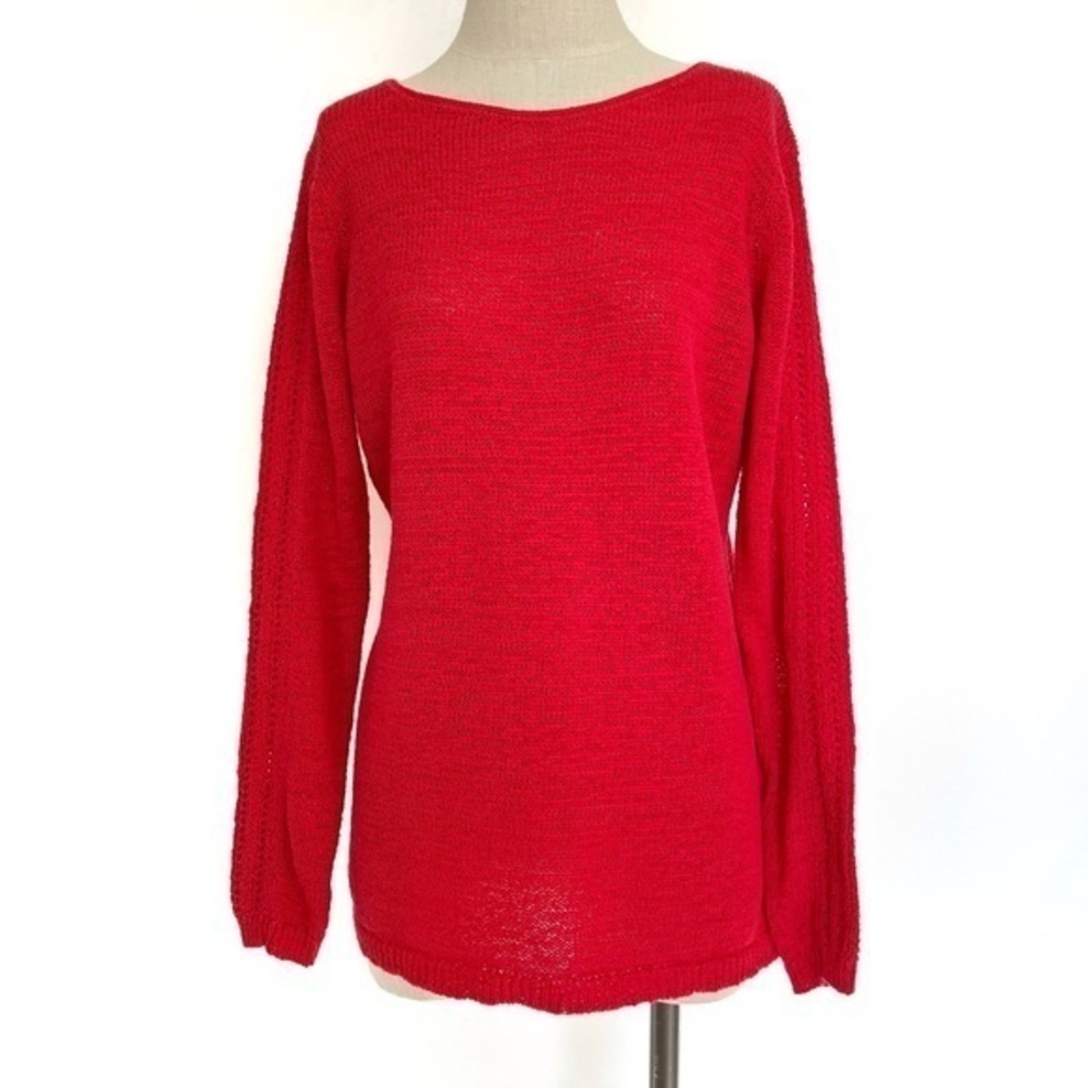 Rachel Zoe Karla Open Knit Red Sweater Size Large